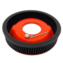 Load image into Gallery viewer, Small Block Chevy 327 Flag Logo - 14&quot; Round Air Cleaner Kit - Orange