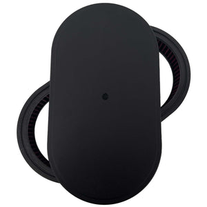 15" Oval Air Cleaner Lid Kit - Custom Engravable - Black