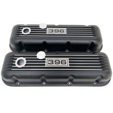 Load image into Gallery viewer, Big Block Chevy 396 Valve Covers, Classic Finned - Black