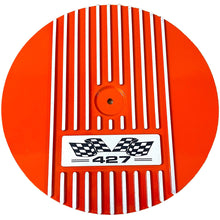 Load image into Gallery viewer, Big Block Chevy 427 Flag Logo - 14&quot; Round Air Cleaner Kit - Orange