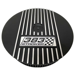 Small Block Chevy 383 Stroker 14" Round Air Cleaner Lid Kit - Black