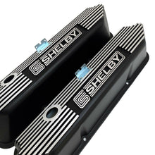 Load image into Gallery viewer, Ford FE Tall CS Shelby Die-Cast Logo Valve Covers, Finned - Black