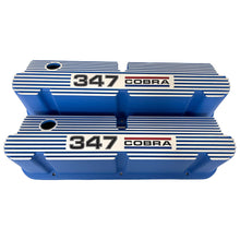 Load image into Gallery viewer, Ford Small Block Pentroof 347 Cobra Tall Valve Covers, 3 Color Logo - Blue