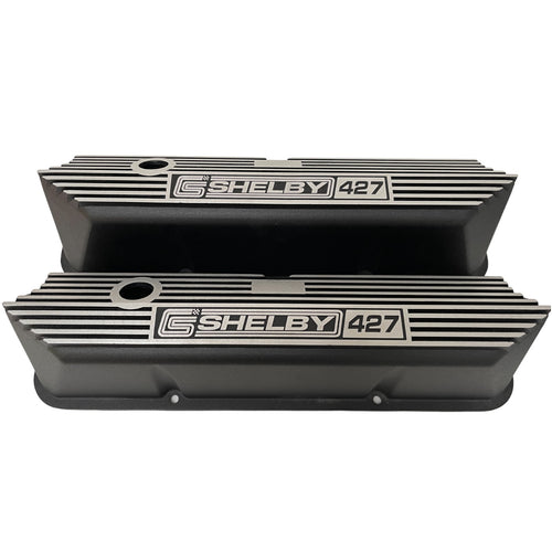 Ford FE 427 CS Shelby Valve Covers Tall - Long Plate - Black