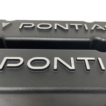 Load image into Gallery viewer, Pontiac Valve Covers For Small Block Chevy Heads - Raised Logo - Black
