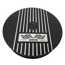 Load image into Gallery viewer, Small Block Chevy 355 Flag Logo - 14&quot; Round Air Cleaner Kit - Black
