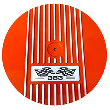 Load image into Gallery viewer, Small Block Chevy 383 Flag Logo - 14&quot; Round Air Cleaner Kit - Orange