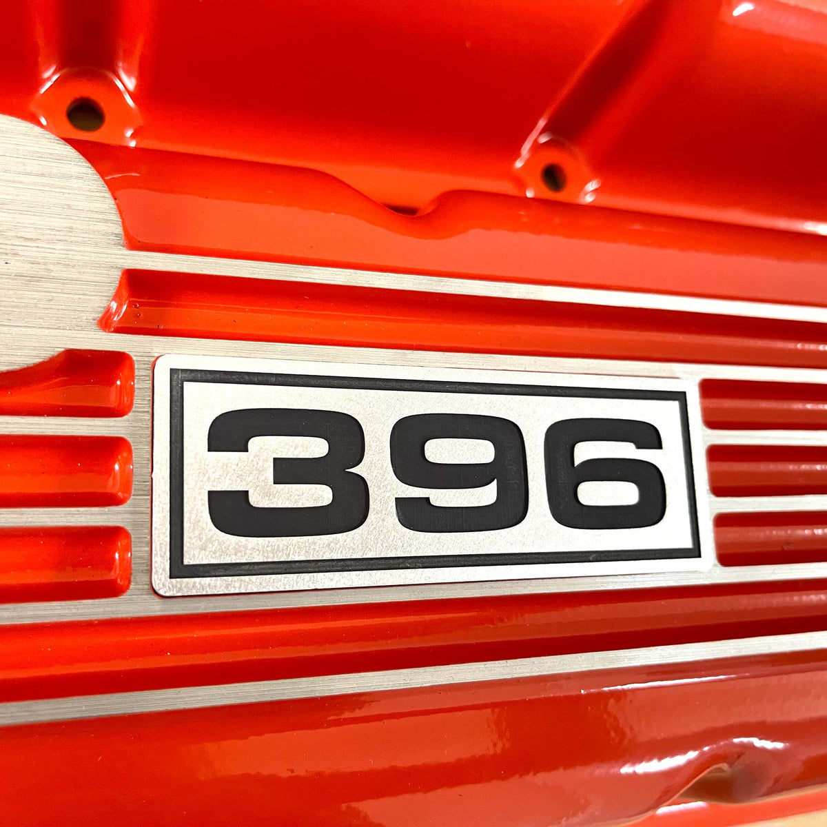 Big Block Chevy 396 Finned Valve Covers - Orange – Ansen USA