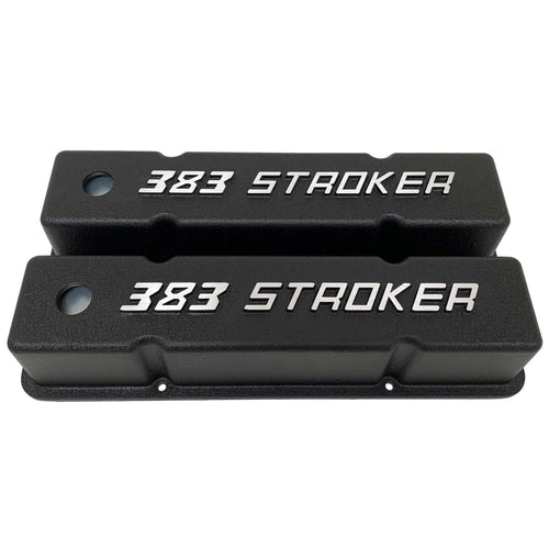 383 STROKER Small Block Chevy Tall Valve Covers - Black