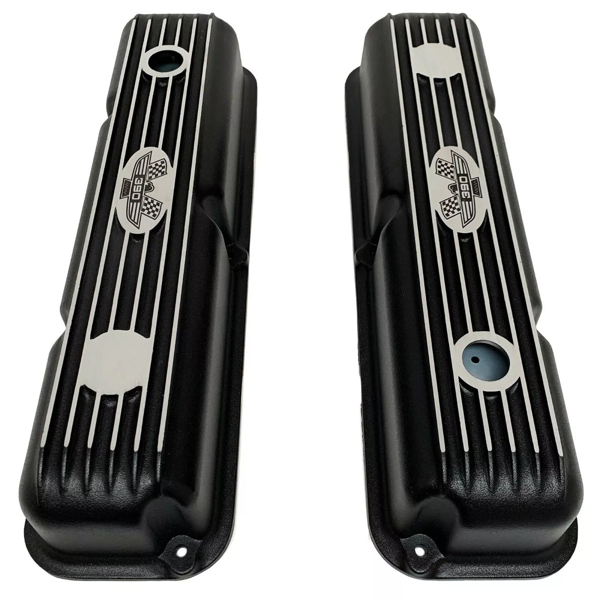 Ansen USA 15-Inch Oval Air Cleaner Kit – Black Powder Coat With American Eagle Logo For Ford FE 390