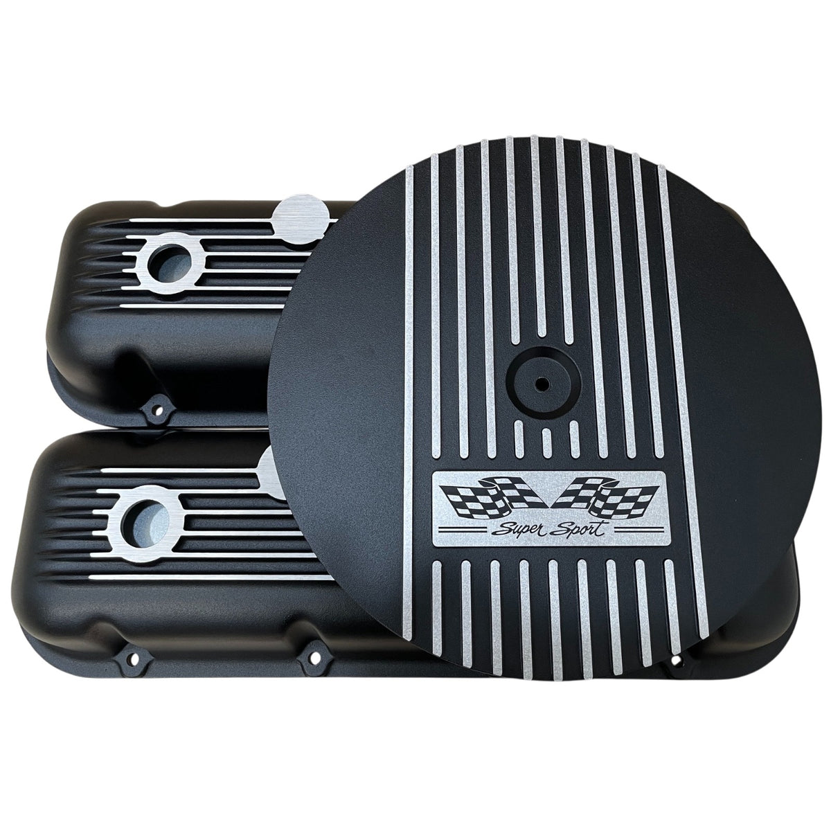 Big Block Chevy Super Sport Flag Logo Valve Covers & 13