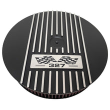 Load image into Gallery viewer, Small Block Chevy 327 Flag Logo - 14&quot; Round Air Cleaner Kit - Black