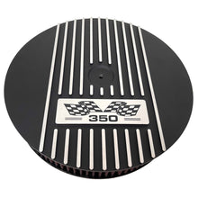 Load image into Gallery viewer, Small Block Chevy 350 Flag Logo - 14&quot; Round Air Cleaner Kit - Black