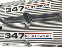 Load image into Gallery viewer, Ford Small Block Pentroof 347 C.I. Stroker Tall Valve Covers, 3 Color Logo - Polished