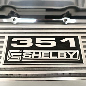 Ford 351 Cleveland Shelby Logo Valve Covers - Style 2 - Polished