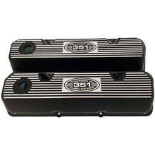 Load image into Gallery viewer, Ford 351 Cleveland Valve Covers &quot;POWERED BY 351 CUBIC INCHES&quot; Black