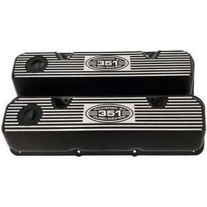 Ford 351 Cleveland Valve Covers "POWERED BY 351 CUBIC INCHES" Black