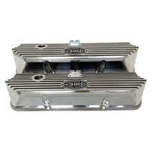 Load image into Gallery viewer, Ford FE 390 Valve Covers Tall Finned - POWERED BY 390 CUBIC INCHES - Polished