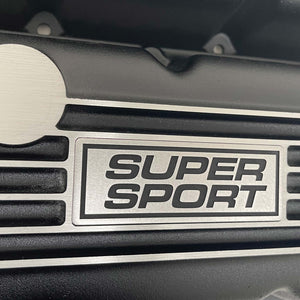 Big Block Chevy Super Sport Classic Finned, Black Valve Covers