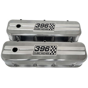 Chevy 396 - Big Block Tall Valve Covers - Raised Billet Top - Polished