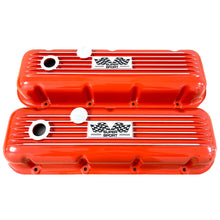 Load image into Gallery viewer, Big Block Chevy Super Sport Flag Logo, Classic Finned, Orange Valve Covers