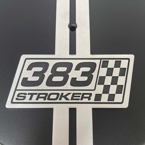 383 Stroker 14" Round Air Cleaner Kit, Raised Billet Top - Black