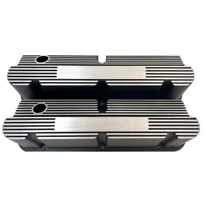 Ford Small Block Pentroof Tall Finned Valve Covers, Custom - Black