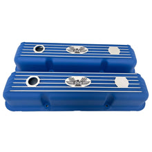 Load image into Gallery viewer, Ford FE 352 American Eagle Short Finned Valve Covers - Blue
