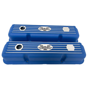 Ford FE 352 American Eagle Short Finned Valve Covers - Blue