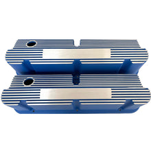 Load image into Gallery viewer, Ford Small Block Pentroof Tall Finned Valve Covers, Custom - Blue