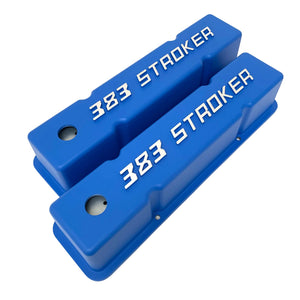 383 STROKER Small Block Chevy Tall Valve Covers - Blue