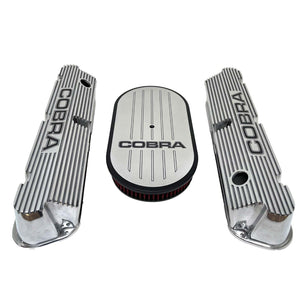 Ford Pentroof Cobra Polished Valve Covers & 15" Oval Air Cleaner Kit
