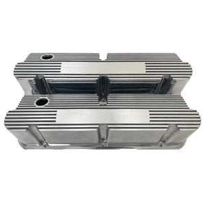 Ford Small Block Pentroof Tall Finned Valve Covers, Custom - Polished