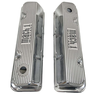Ford 351 Cleveland Mach 1 Finned Valve Covers - Polished