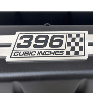 Chevy 396 - Big Block Tall Valve Covers - Raised Billet Top - Black