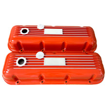 Load image into Gallery viewer, Big Block Chevy Finned Valve Covers, Custom Engravable - Orange