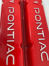 Load image into Gallery viewer, Pontiac Valve Covers For Small Block Chevy Heads - Raised Logo - Red