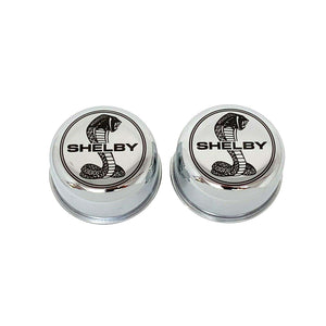 SHELBY Cobra Logo Chrome Breathers and Grommets Set