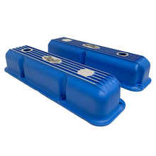 Load image into Gallery viewer, Ford FE 390 American Eagle Blue Valve Covers Short Finned