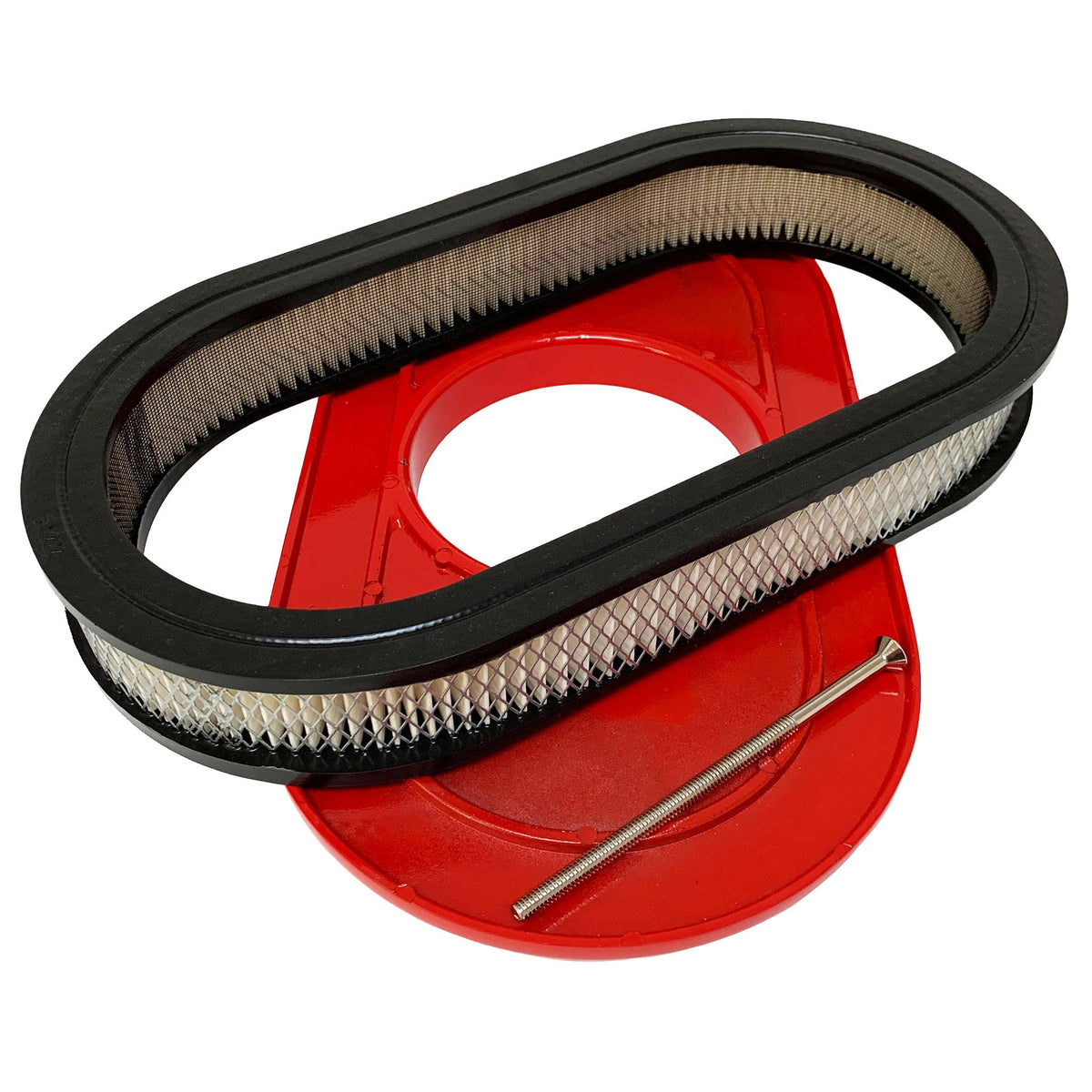 383 Stroker SBC 15 inch Oval Air Cleaner Lid Kit Red Ansen USA