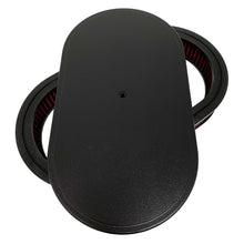 Load image into Gallery viewer, ansen custom engraving, 15&quot; oval custom air cleaner kit, front view