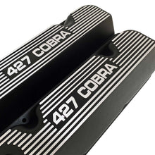 Load image into Gallery viewer, ansen custom engraving, ford 427 cobra valve covers, black, angled view