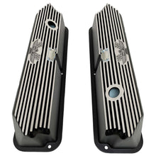 Load image into Gallery viewer, ansen custom engraving, ford fe tall 427 american eagle valve covers, black, top view