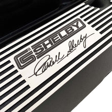 Load image into Gallery viewer, ansen custom engraving, ford carroll shelby signature valve covers, black, close up view
