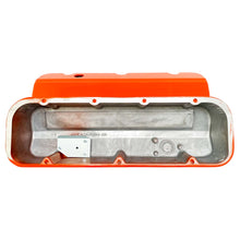 Load image into Gallery viewer, ansen usa, big block chevy 396 valve covers orange, underside view