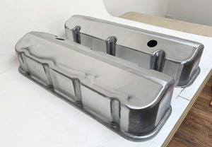 ansen custom engraving, big block chevy valve covers, raw unfinished, side profile view