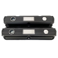 Load image into Gallery viewer, mopar performance 318, 340, 360 custom valve covers, black, front view