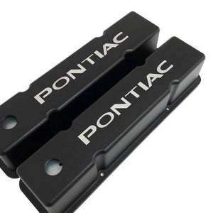 Pontiac Valve Covers For Small Block Chevy Heads - Black