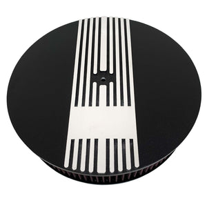 13" Round Narrow Fin Air Cleaner Kit - Custom - Black