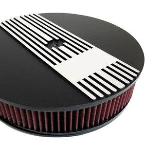 13" Round Narrow Fin Air Cleaner Kit - Custom - Black
